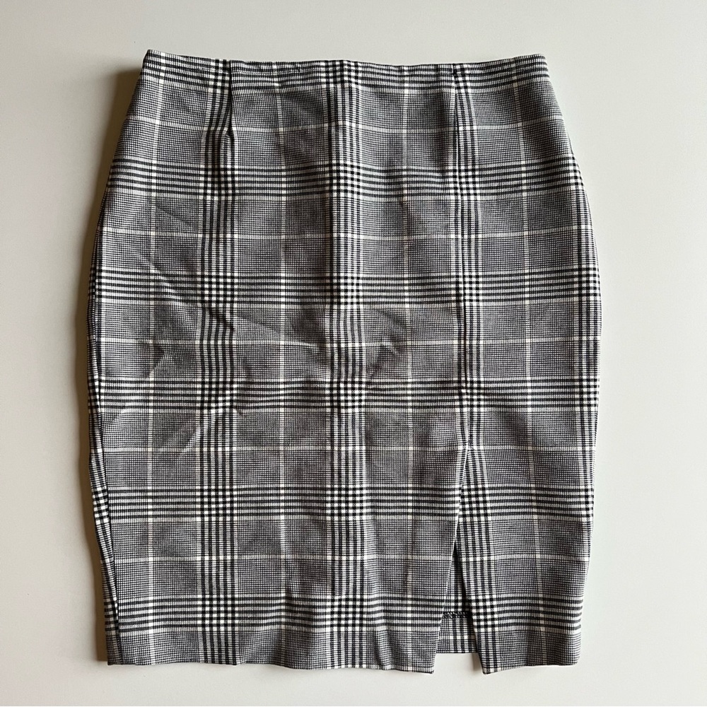 Gingham pencil skirt